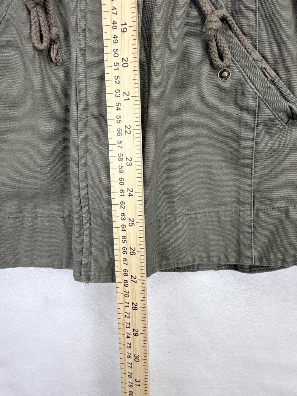 American Rag Women Olive Green Cotton Utility Drawstring Vest Size S - Picture 14 of 14